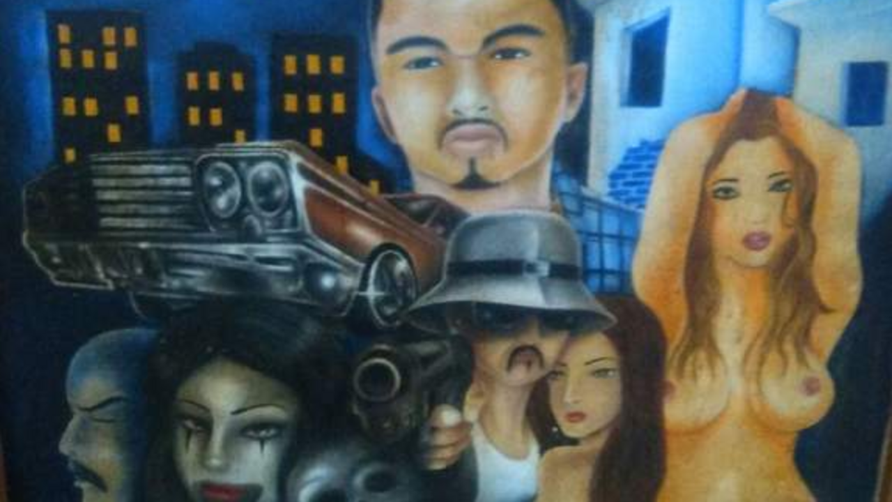 Pinturas de mareros decomisadas en Honduras