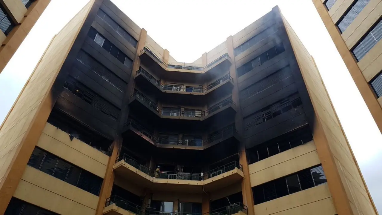 Incendio en Tres Torres, ministerio de Hacienda