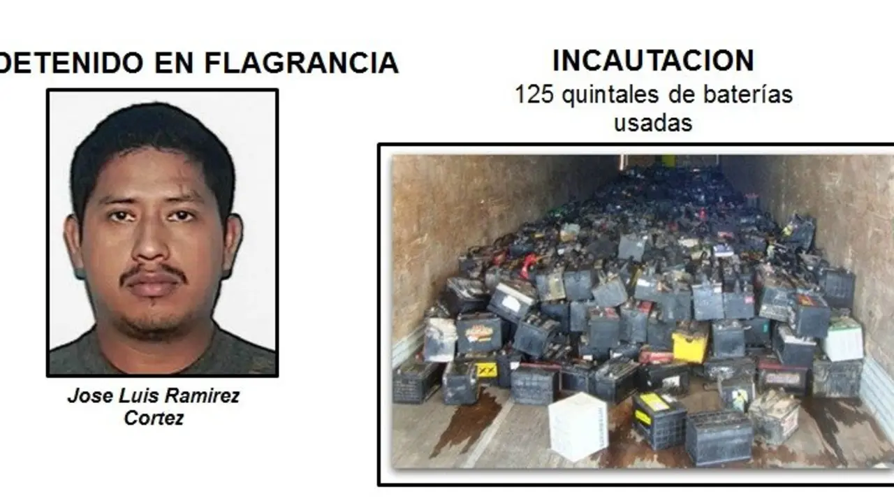 125 quintales de bater&iacute;as