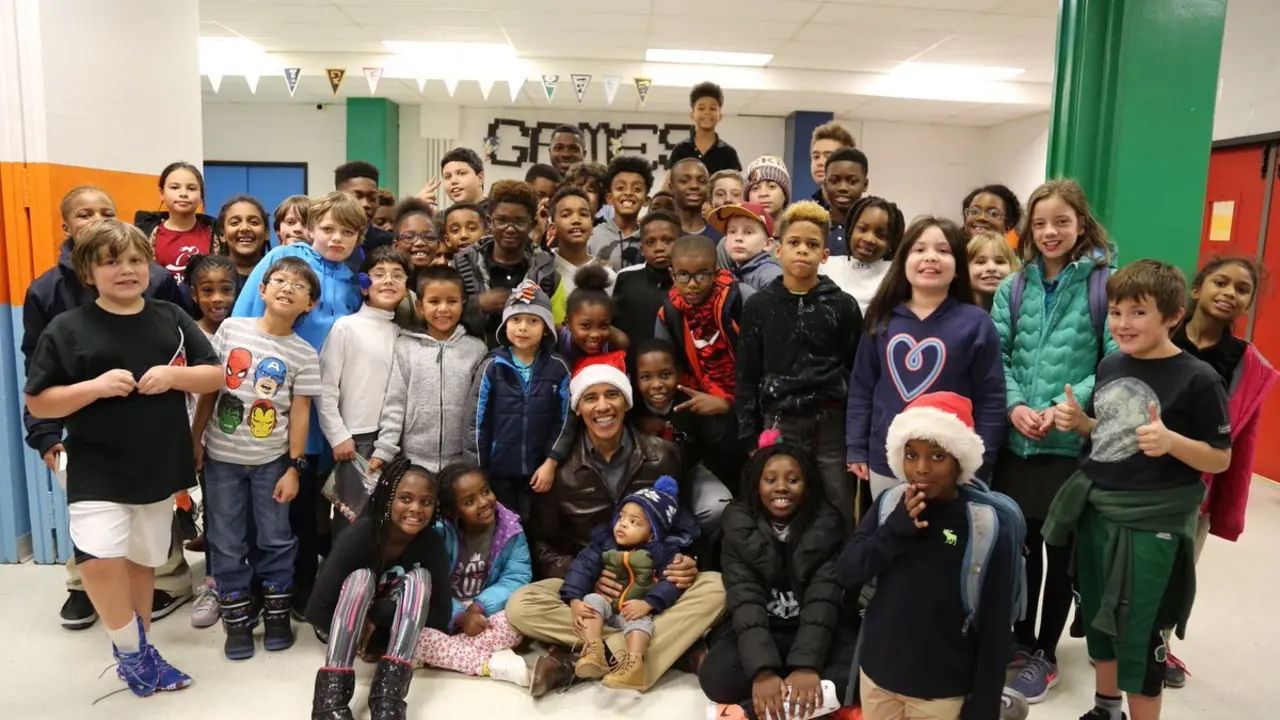 Obama con ni&ntilde;os