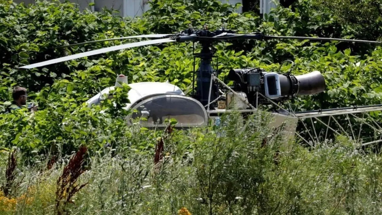 Helic&oacute;ptero quemado en Francia