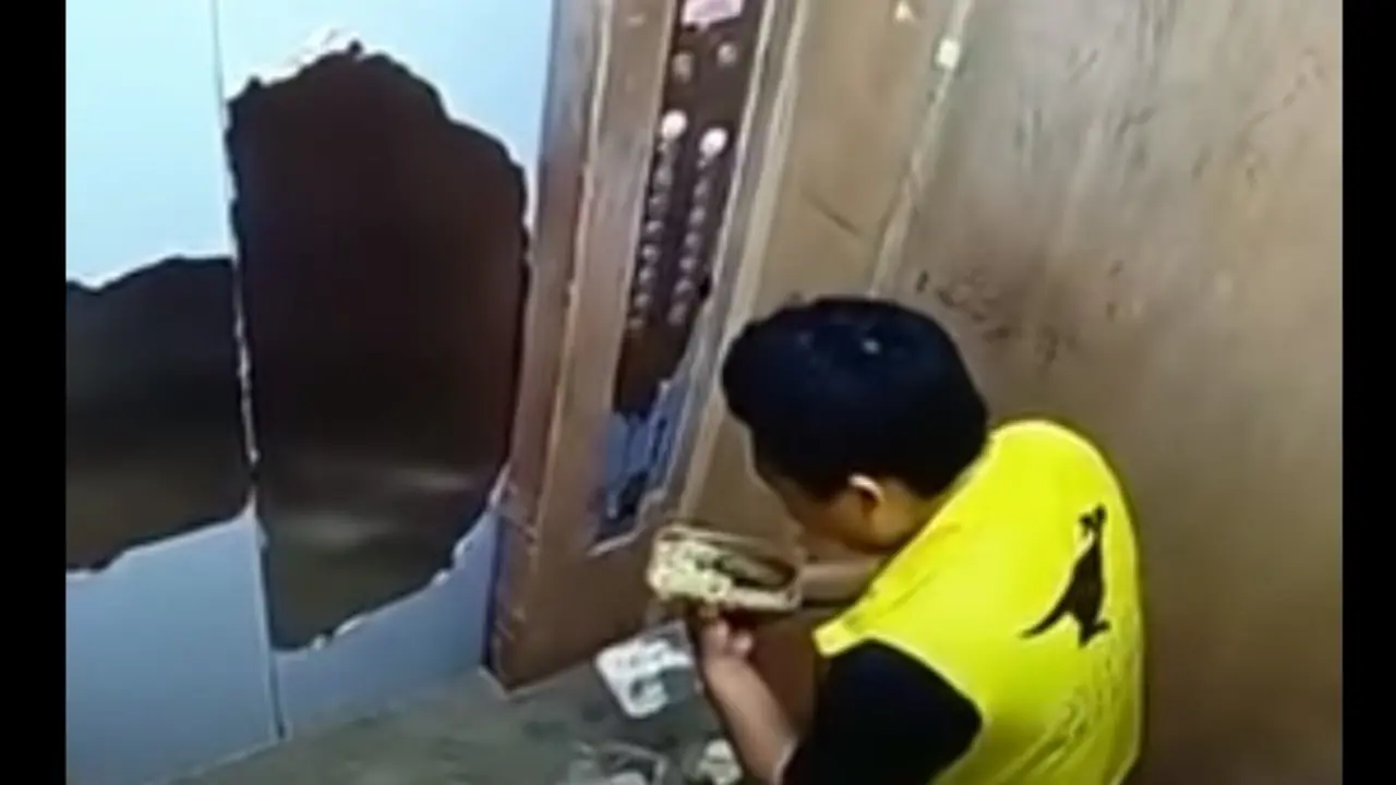 repartidor hambriento