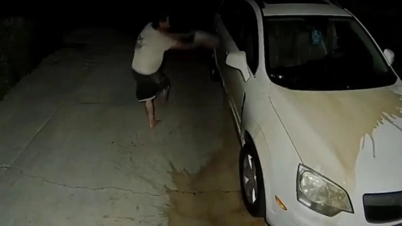 hombre en estados un orina carro