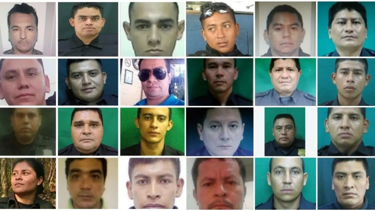 Collage de polic&iacute;as asesinados