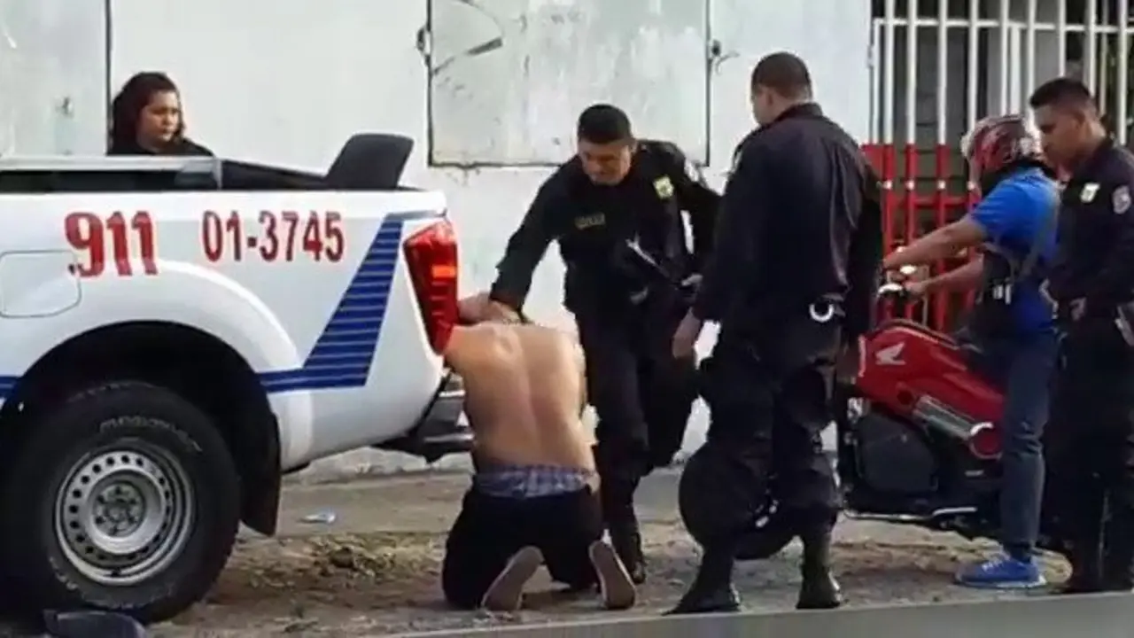 policiaagresor de ebrio