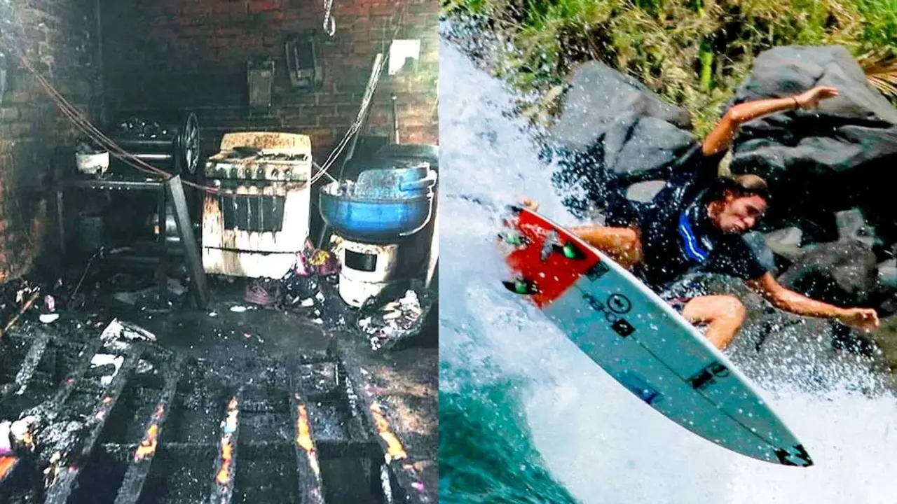 Vivienda de atleta destruida