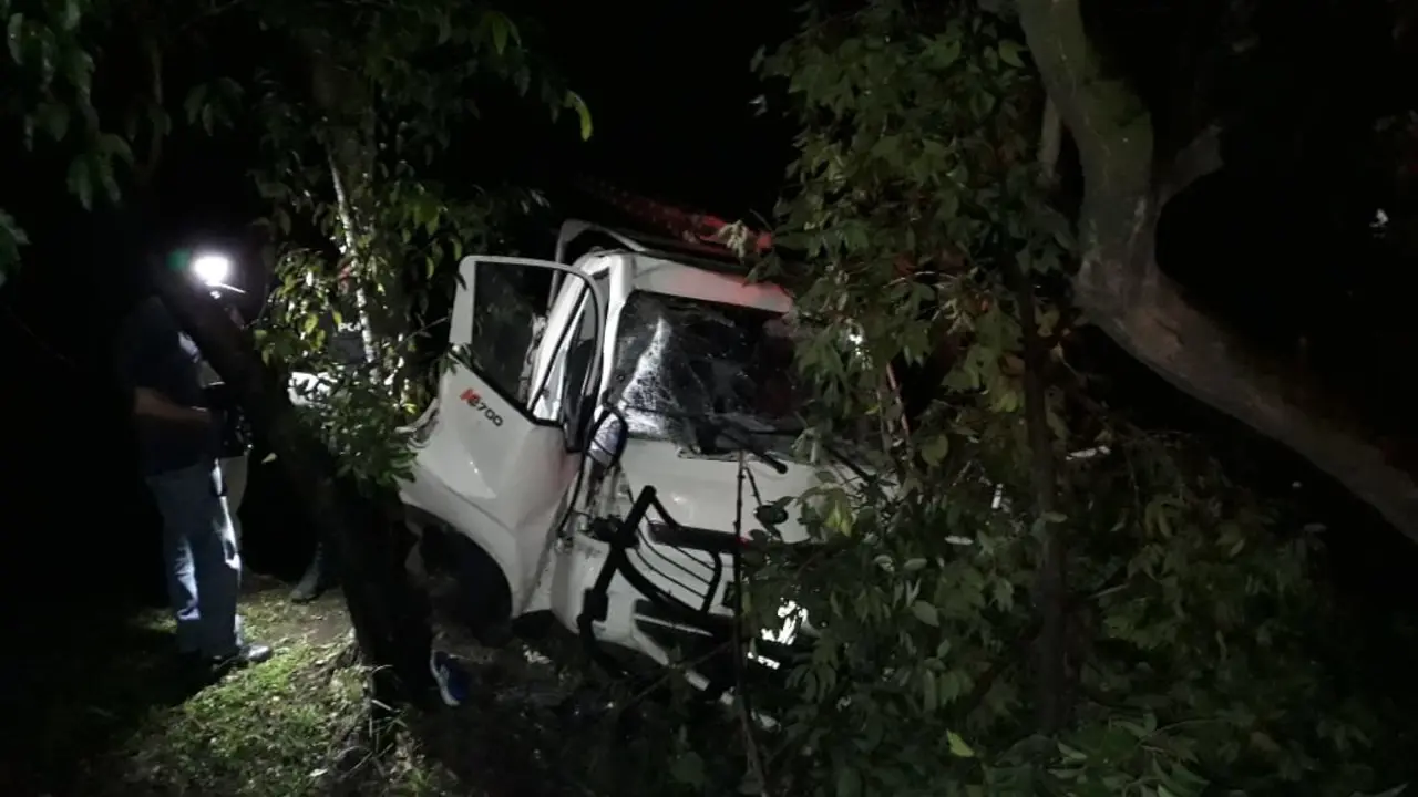 Ebrio choca contra &aacute;rbol