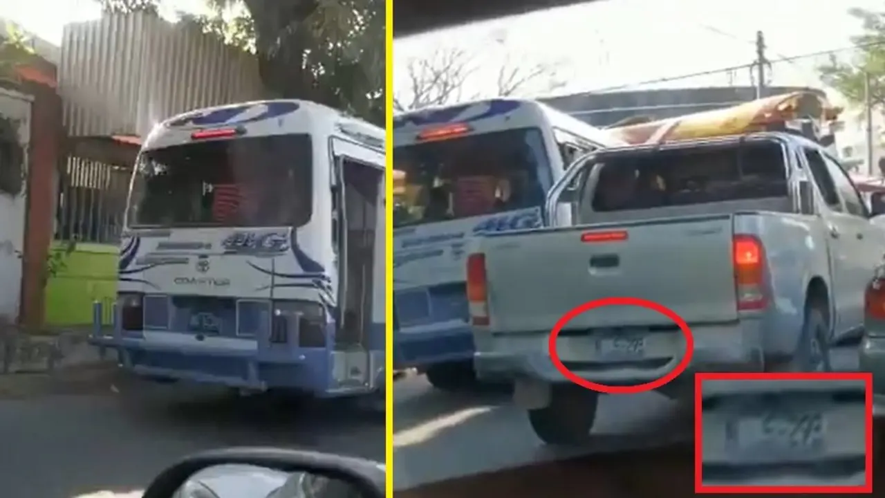 Microbus pasandose la Guadalupe