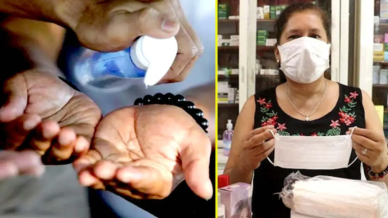 Mascarillas y alcohol gel en farmacias