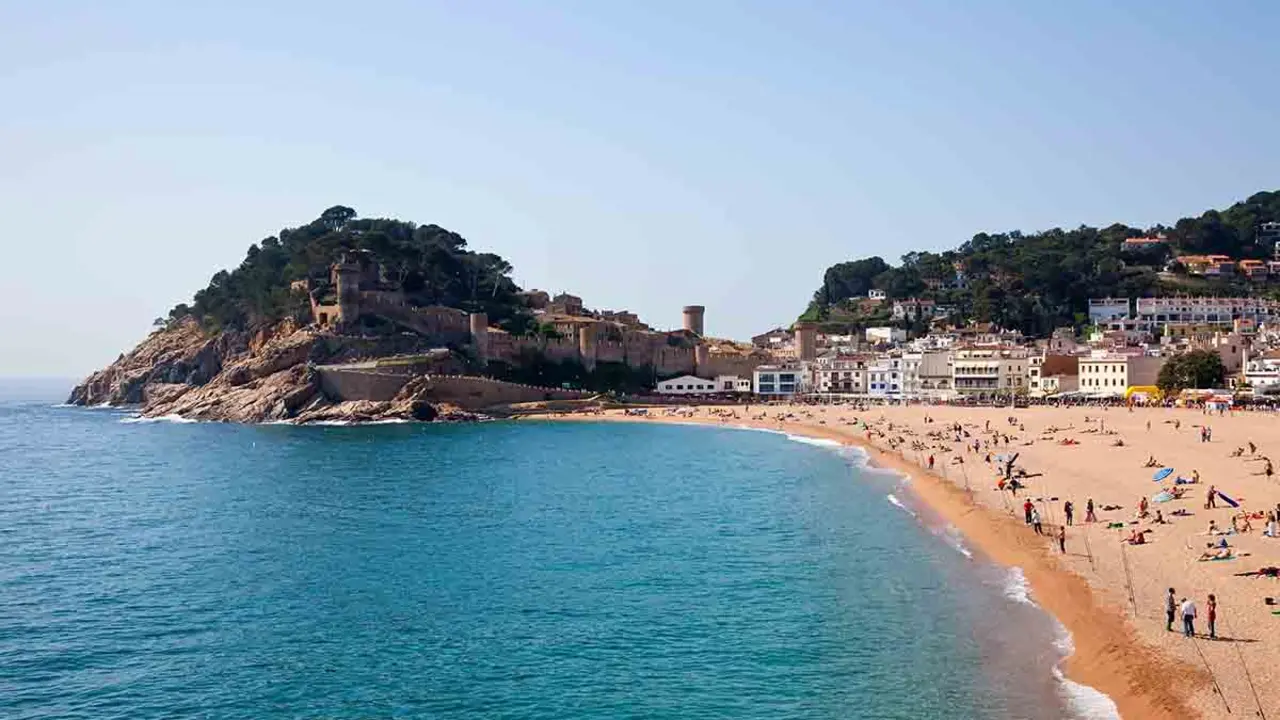 Sand beach in Tossa de Mar. Costa Brava, Spain