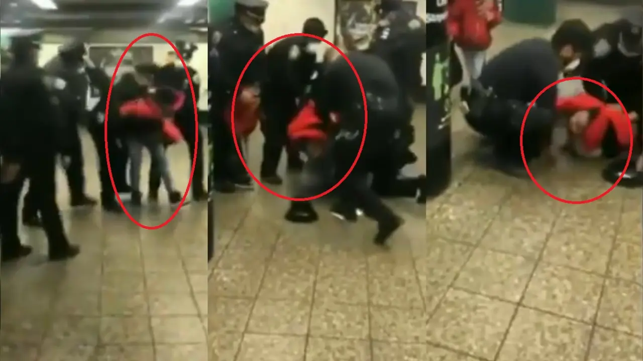 Mujer sometida por polic&iacute;a 1