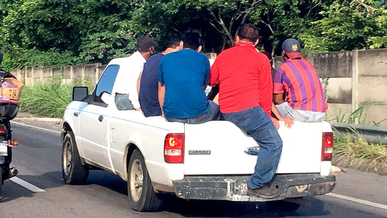 Tr&aacute;fico vehicular en carretera de oro