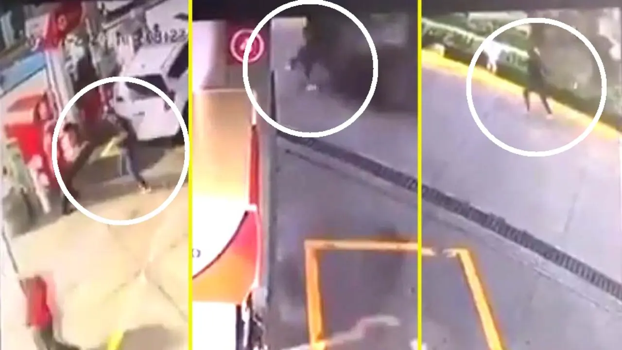 Secuencia de c&oacute;mo un hombre corre por su vida im&aacute;genes cortes&iacute;a de Todo Motor 2