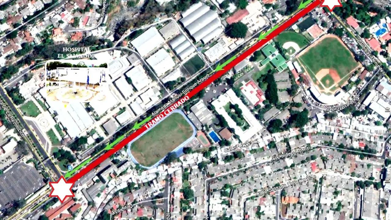 Cierre de calle por hundimiento Imagen VMT