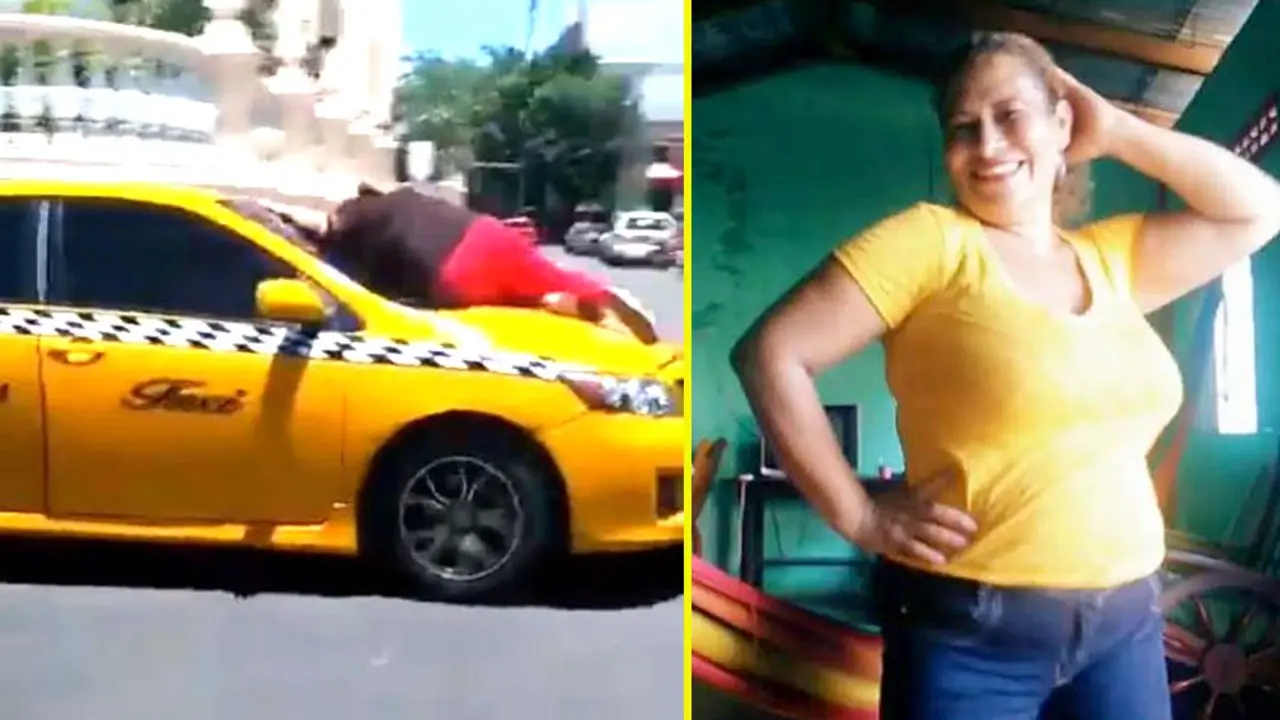 Ana Maldonado la mujer sobre el taxi Fotos tomadas de su Facebook 5