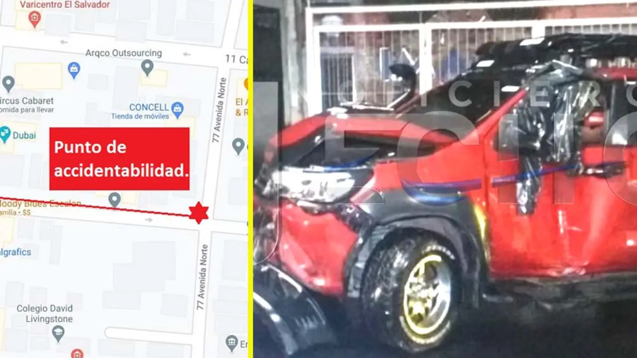 Pick up accidentado en la colonia Escal&oacute;n Foto tomada de Noticiero Hechos