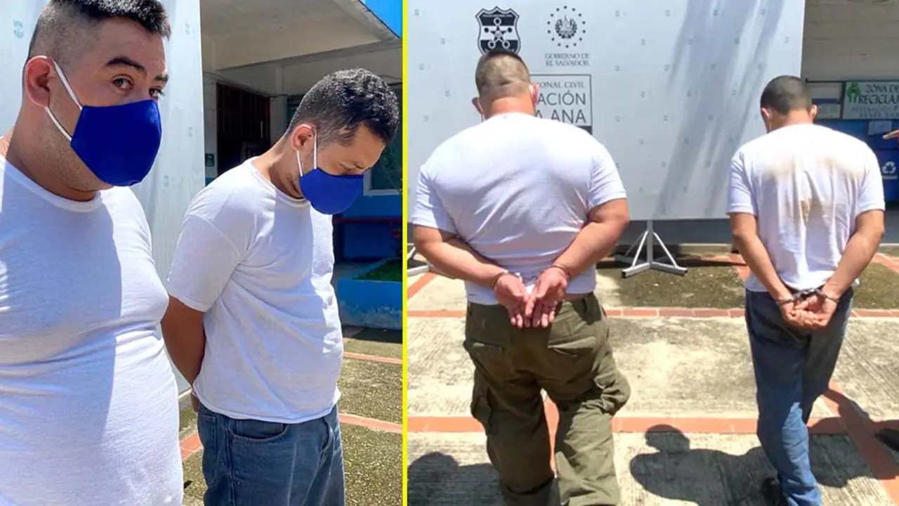 Capturados por hurto en Santa Ana Foto tomada de la PNC 3