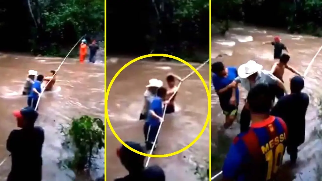 Hombre atrapado por fuerte corriente en Moraz&aacute;n Imagen tomada de Bomberos 4