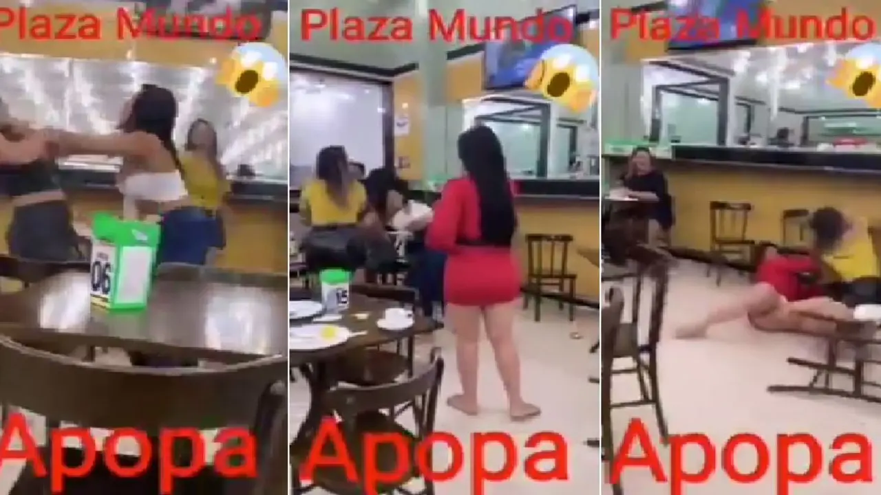 Mujeres pele&aacute;ndose en Apopa
