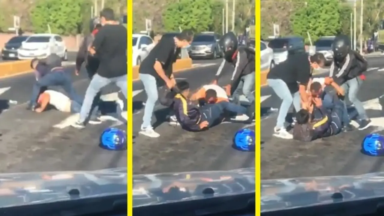 Conductores se agarran a pu&ntilde;etazos