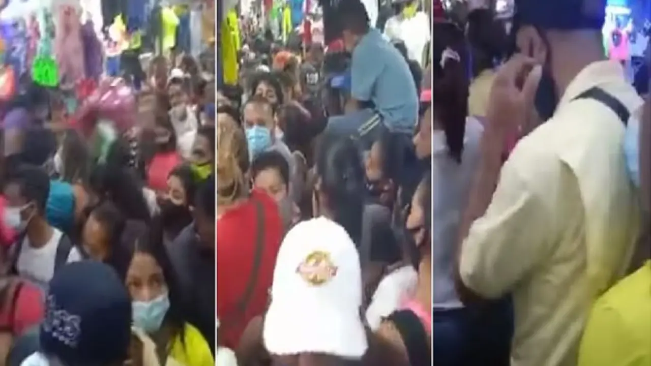 Multitud en centro de San Salvador