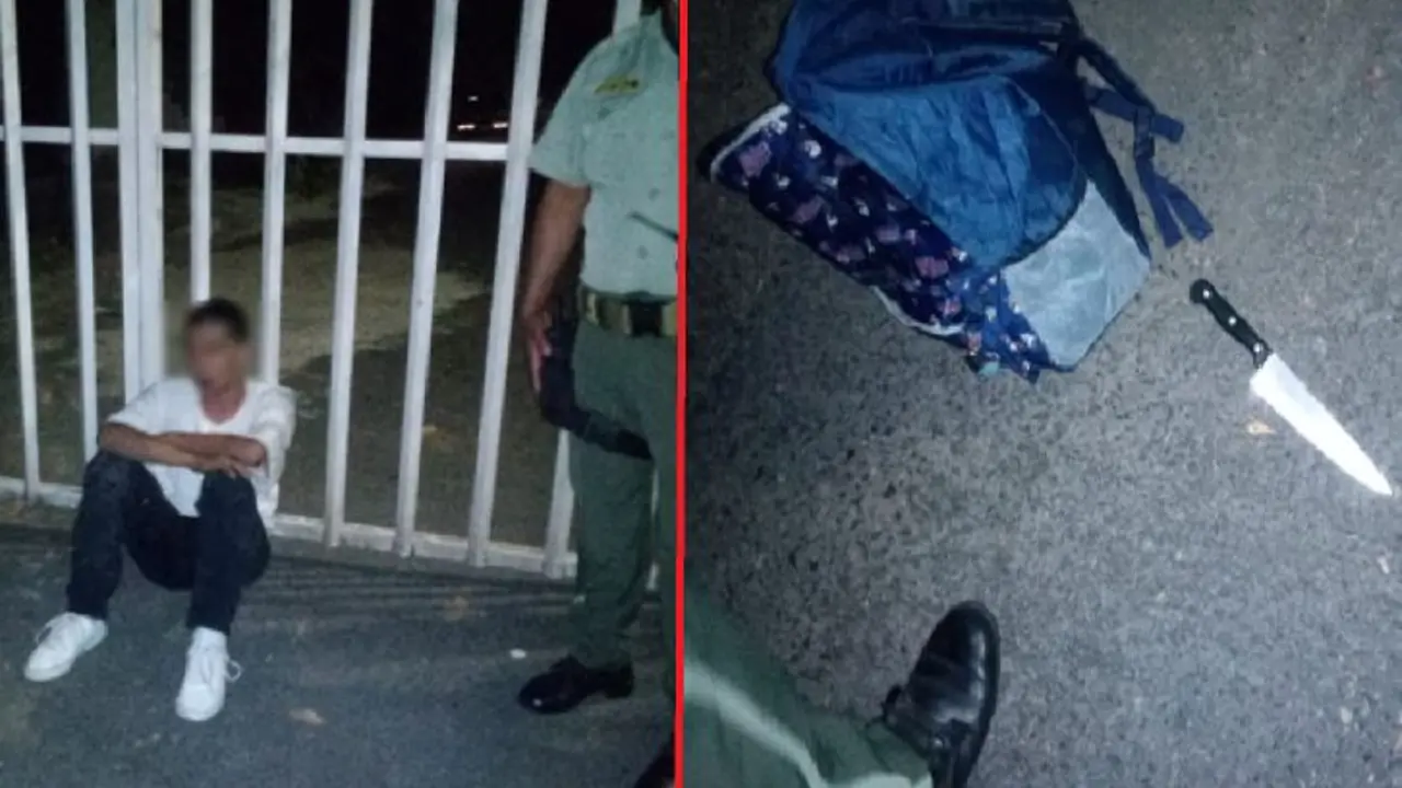 Ladr&oacute;n a punta de cuchillo en Tecla