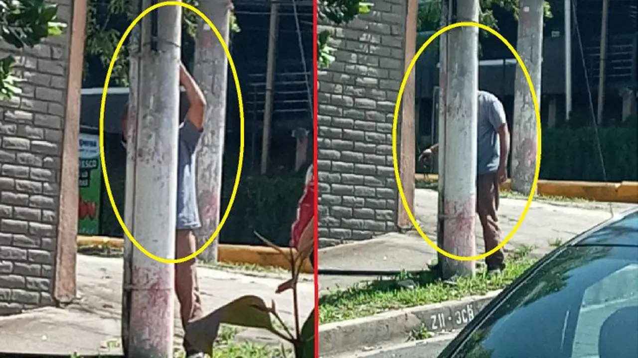 Hurtando cables en la colonia Escal&oacute;n