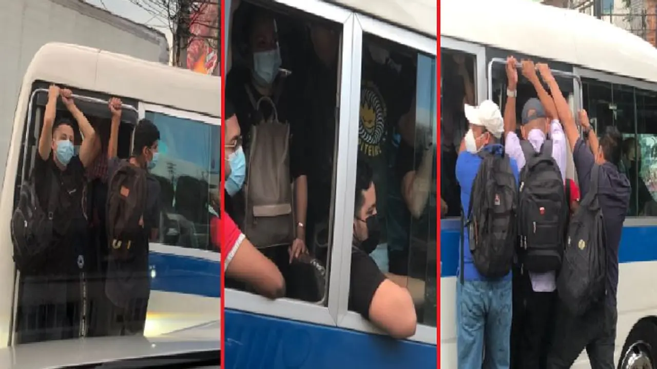 Pasajeros colgados en la 44