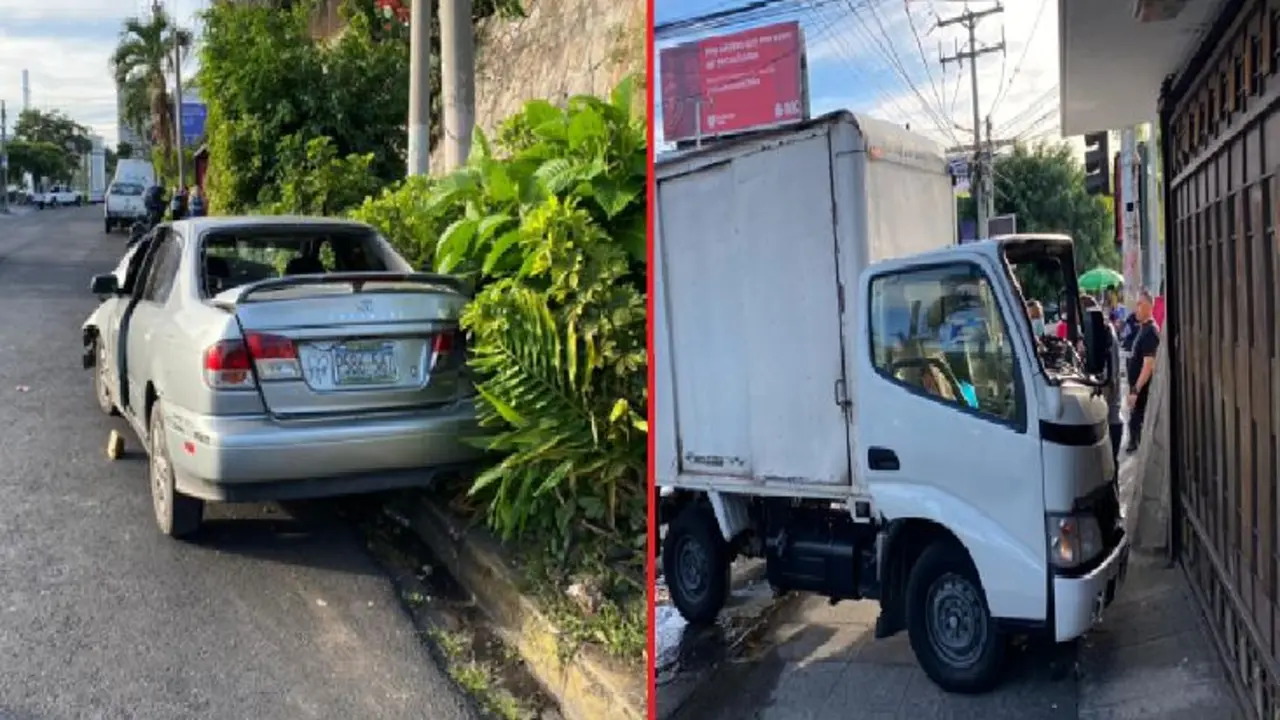 Choque de veh&iacute;culos deja dos heridos