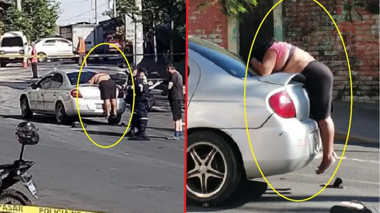 Mujer en ba&uacute;l de veh&iacute;culo