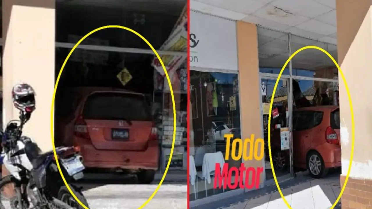 Conductora estrellada en las Terrazas