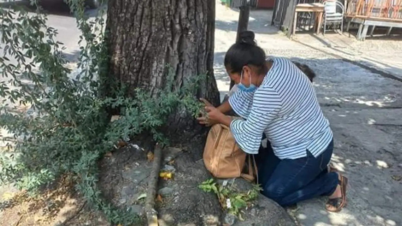 Mam&aacute; orando por su hijo