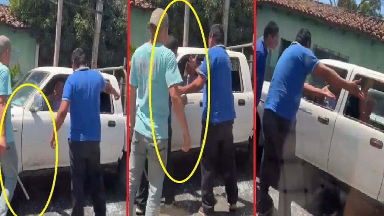 Golpear a se&ntilde;or en San Miguel