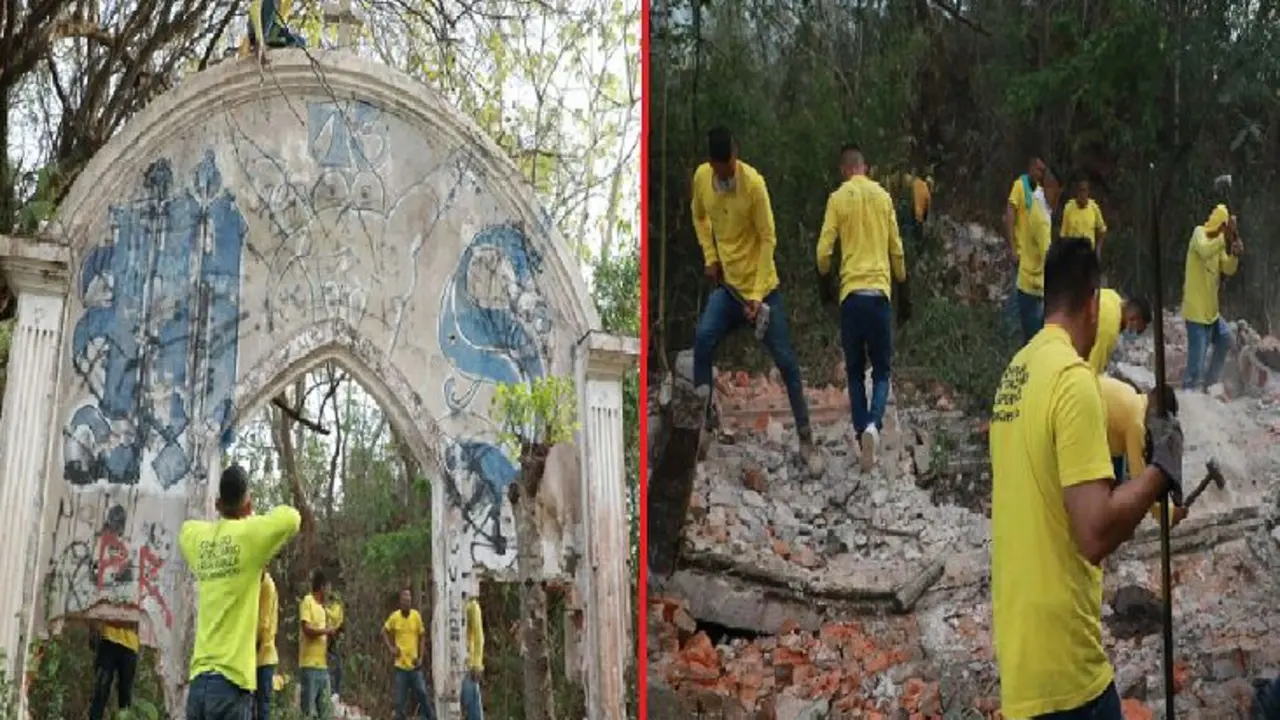 Derriban mural de la MS