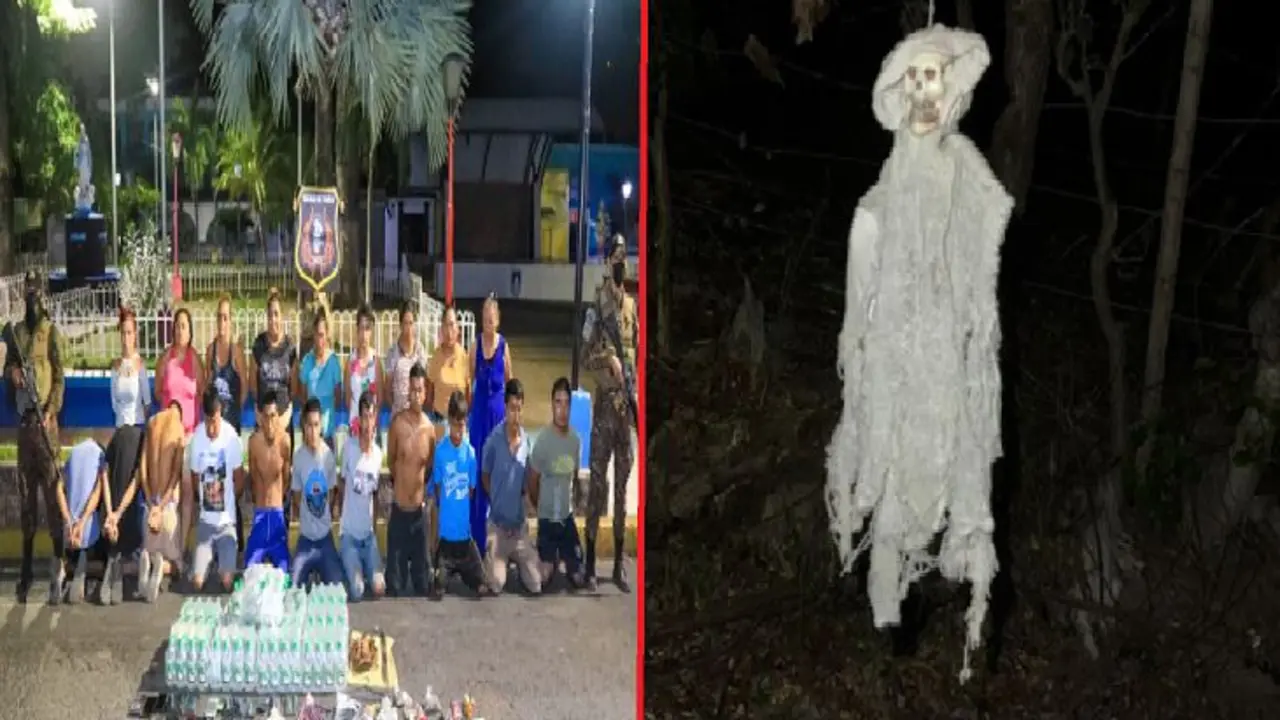 Pandilleros rend&iacute;an culto a la Santa Muerte