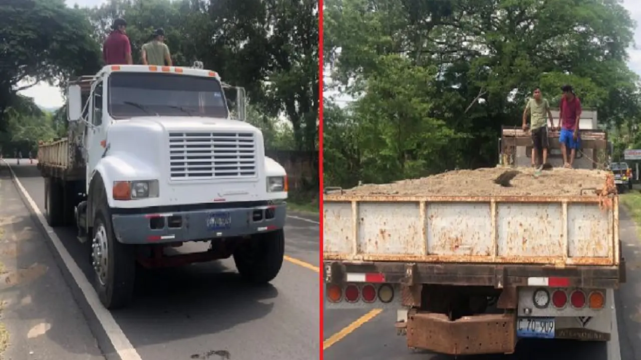 Encima de un cami&oacute;n