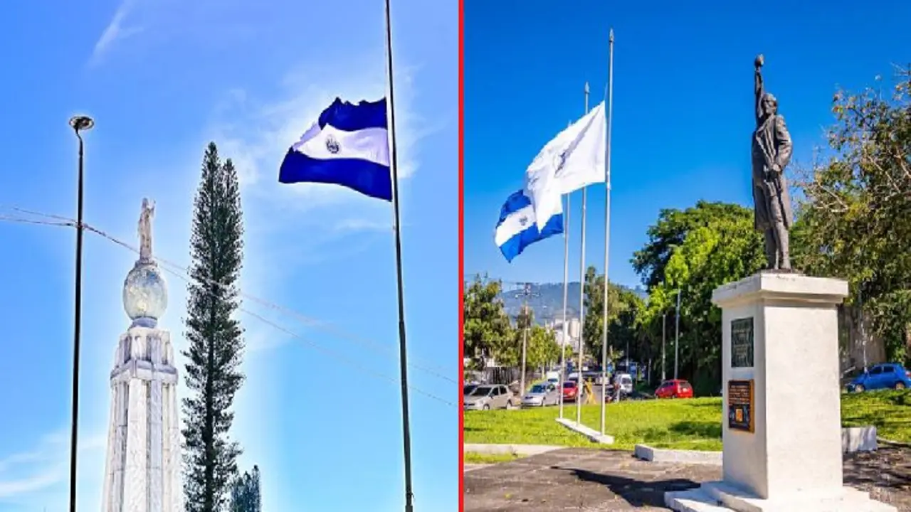 Banderas a media asta en San Salvador