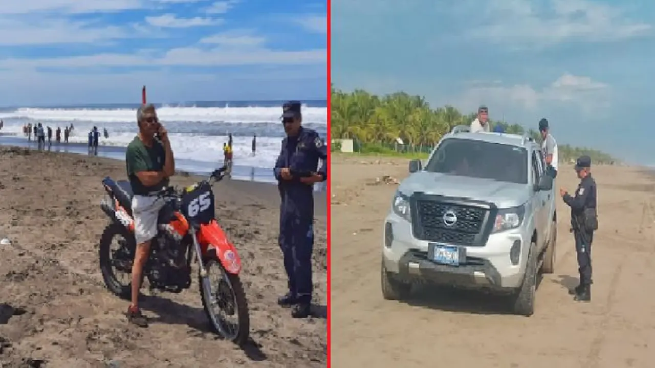 Motociclista y pick up