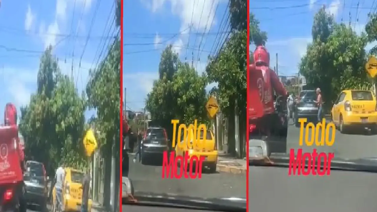 Taxista quiebra vidrio a automovilista