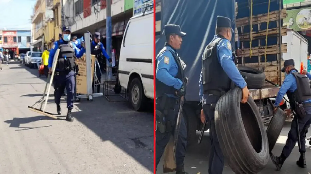 Obst&aacute;culos en la calle arce