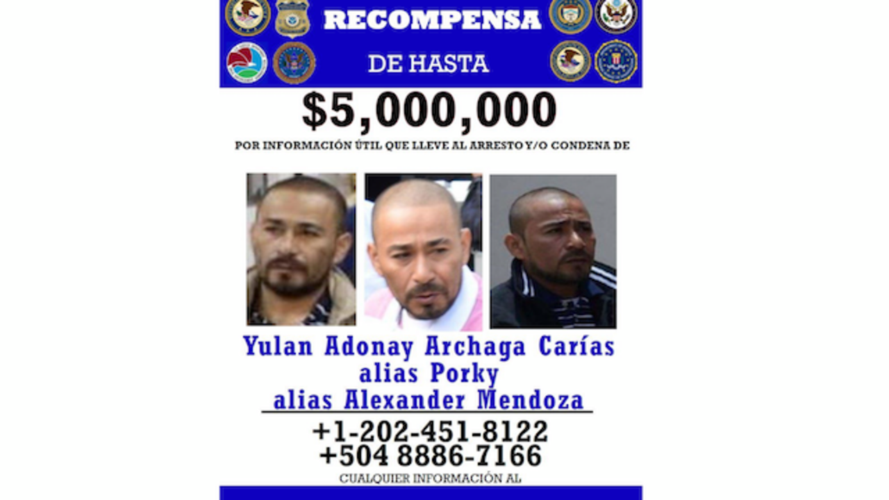 RECOMPENSA EE UU CABECILLA MS-13 HONDURAS