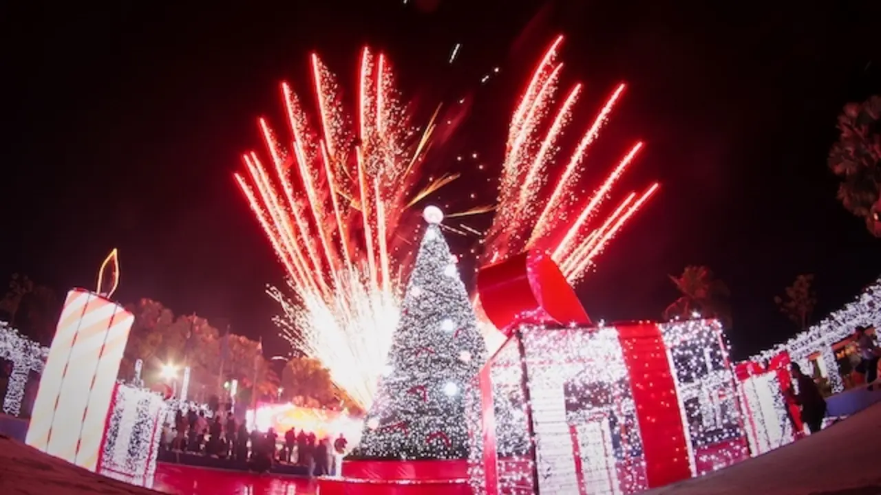 Encendido del &Aacute;rbol Navide&ntilde;o Davivienda 2024 en los ex Redondeles de las Fuentes de Beethoven, en San Salvador, El Salvador, el 26 de noviembre de 2024Foto Banco Davivienda/ Salvador Mel&eacute;ndez