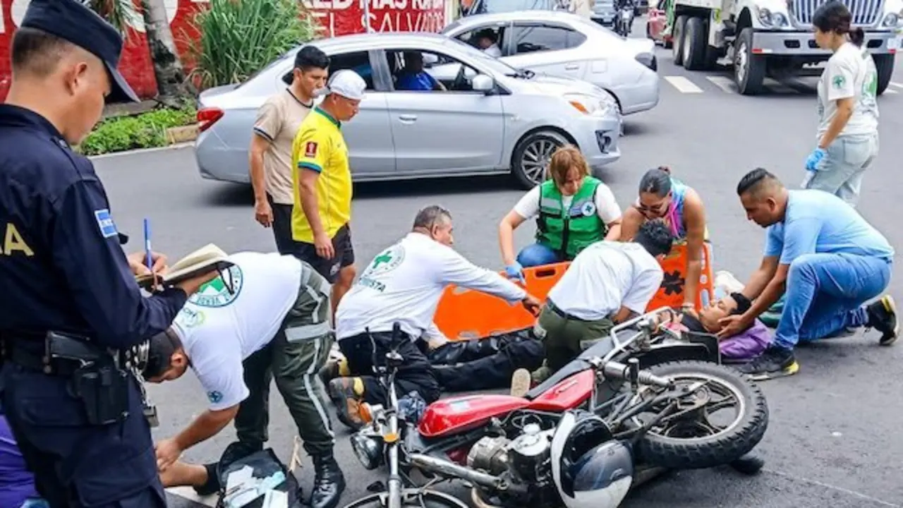 Motociclista lesionado en Tonacatepeque 18-06-2025