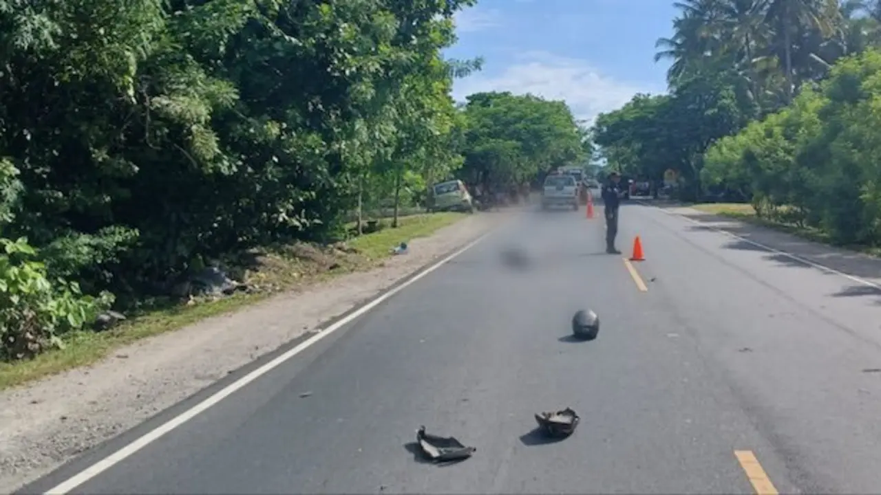 Motociclista fallecido en San Pedro Masahuat, La Paz, 12-09-2025