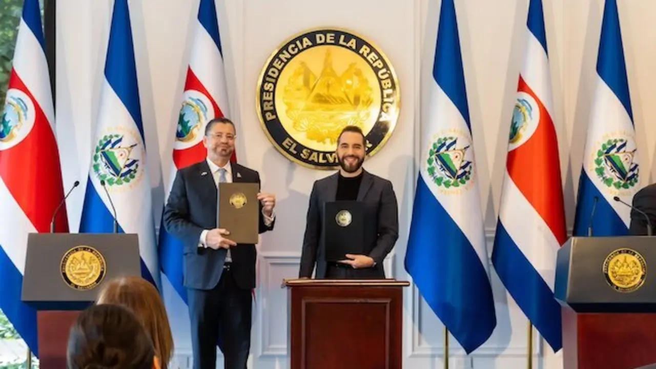 Nayib Bukele y Chaves firman Alianza del Escudo de las Américas