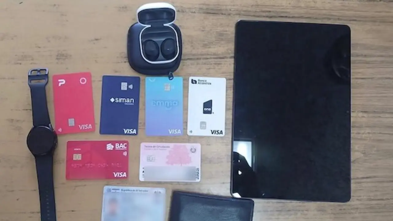 Objetos hurtados por Christopher Enrique Ramos Ramos, de 23 años, hurto