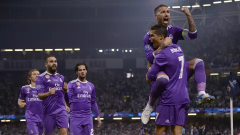 La celebración del gol de Cristiano Ronaldo