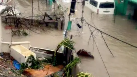Los estragos en la isla San Martín.