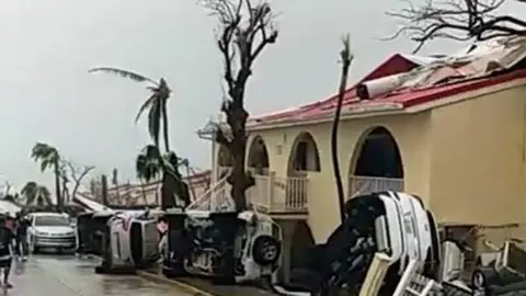 Primeras imágenes del paso de Irma sobre Barbuda.