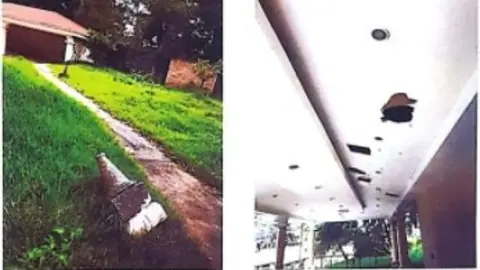 Postes de iluminación fueron arrancados de un espacio abierto donde también había una barbacoa.